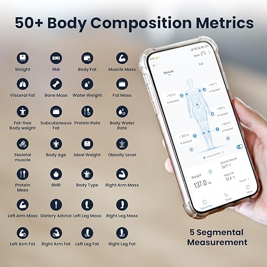 YINOLIFE Scale for Body Weight, 8 Electrode Smart Bathroom Scale - Image 5