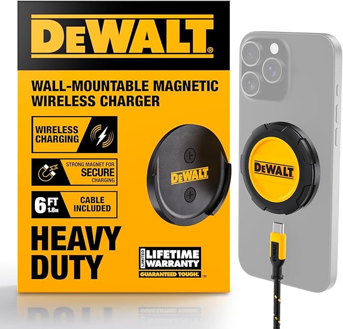 DEWALT Heavy Duty Wireless Charger, 15W Max Cell Phone Charger, Fast Wireless by DEWALT