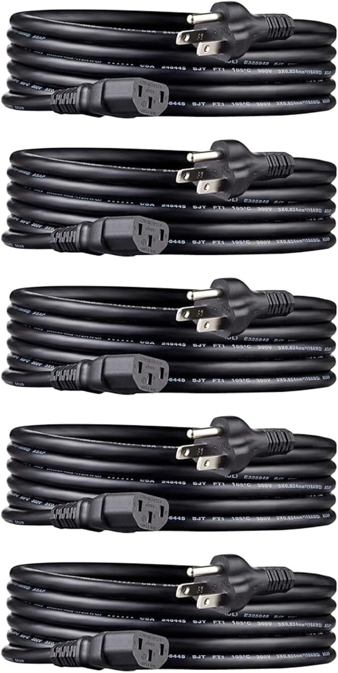 Amazon Basics PC Power Cord, 10 feet, AC Power Cord by AmazonBasics