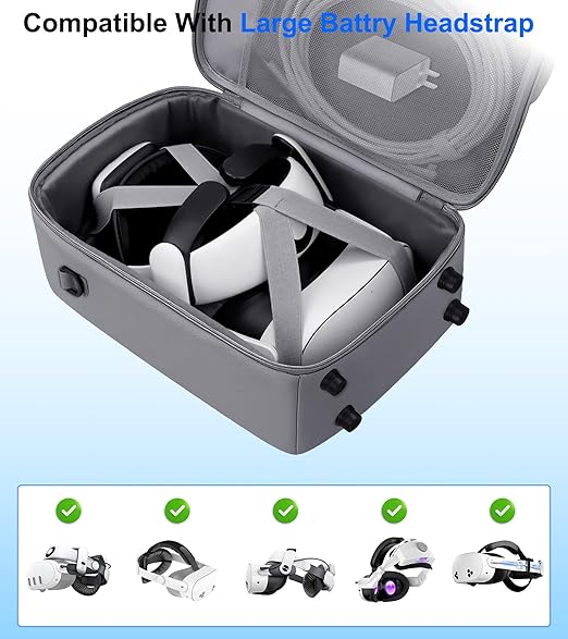 YRXVW Large Carrying Case for Meta Quest 3S/3/2, Compatible - Image 3