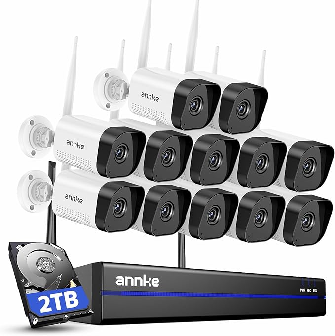 ANNKE Wireless Security Camera System 2TB Hard Drive, 16CH 4K WiFi NVR Kit by ANNKE