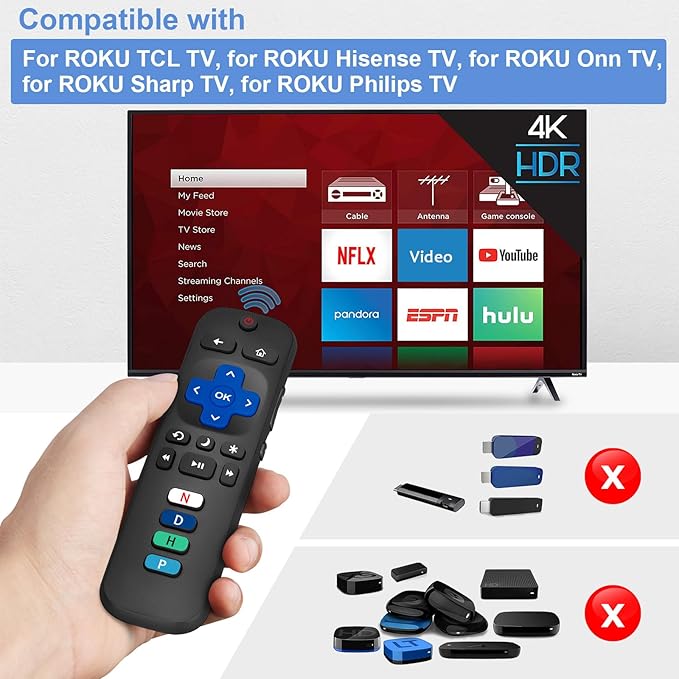 Replacement RC280 RC282 fit for TCL-Roku-TV-Remote-Control, Universal TV Remote - Image 3