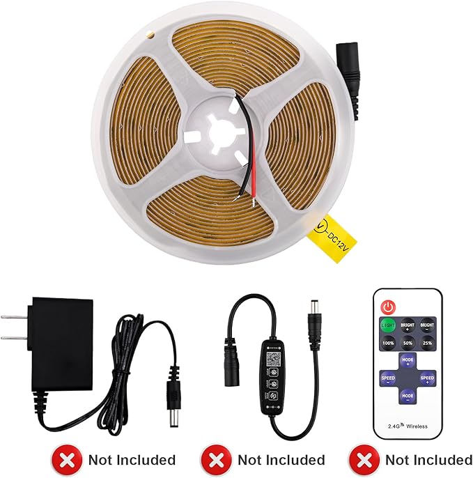 TUNICHX COB LED Strip Lights DC 12V LED Strip Flexible High Density UniformLED - Image 2