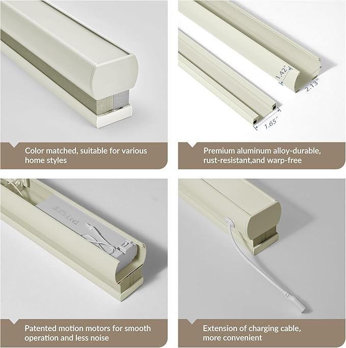 Boolegon Motorized Blinds with Remote, 100% Blackout Smart Blinds, Automatic - Image 4