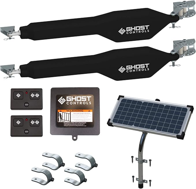Ghost Controls TDS2XP Heavy-Duty Solar Dual Automatic Gate Opener Kit by GhostControls