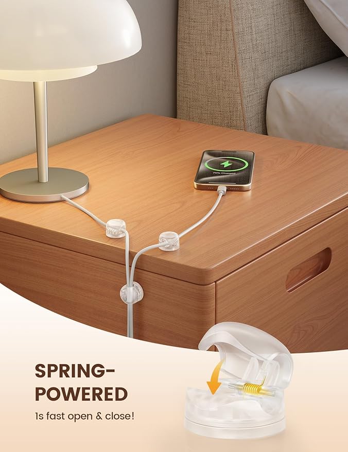 Lamicall 6Pack Clear Rotatable Cord Organizer - Image 6
