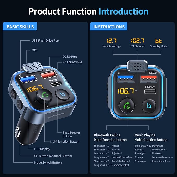 UNBREAKcable Bluetooth 5.3 FM Transmitter - Image 4