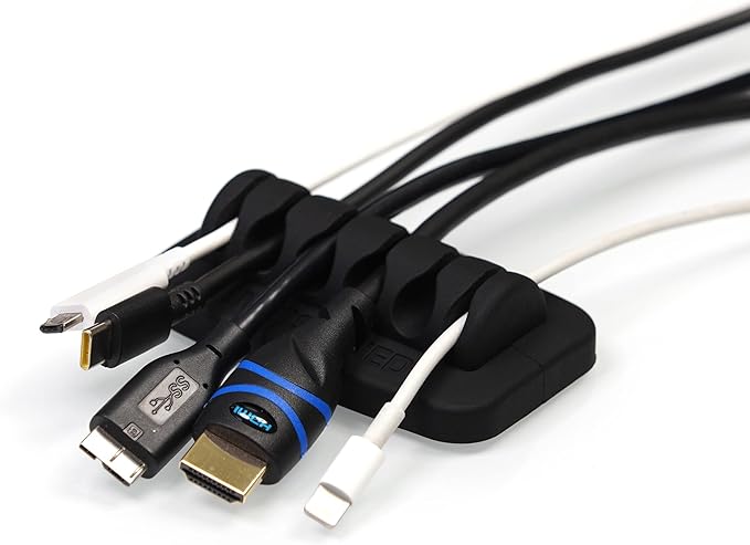 Desktop Cable Organizer, Eco-Friendly Silicone, No Bad Smell, Bundled by ENVISIONED