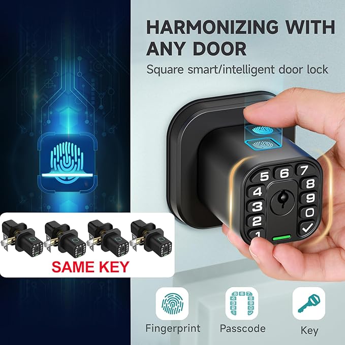 Richelock Fingerprint Door knob, Smart Biometric Door Lock - Image 2