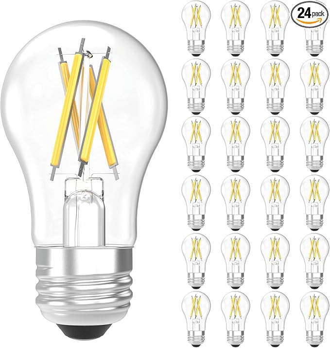 Sunco 24 Pack A15 Light Bulb LED, Edison Style Bulb, Dimmable Vintage Filament by SuncoLighting