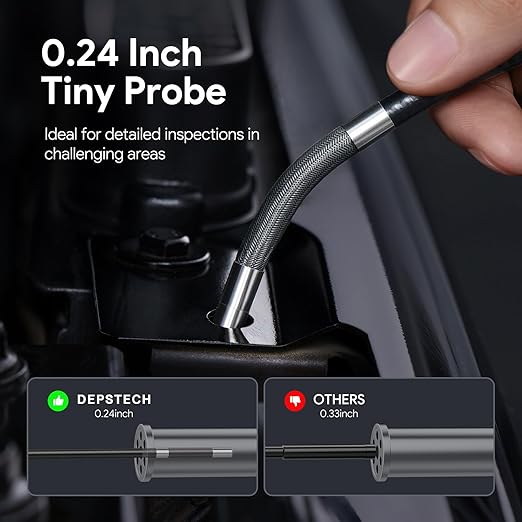 DEPSTECH 210° Two-Way Articulating Borescope, 0.24in Ultra-Slim Endoscope Camera - Image 5