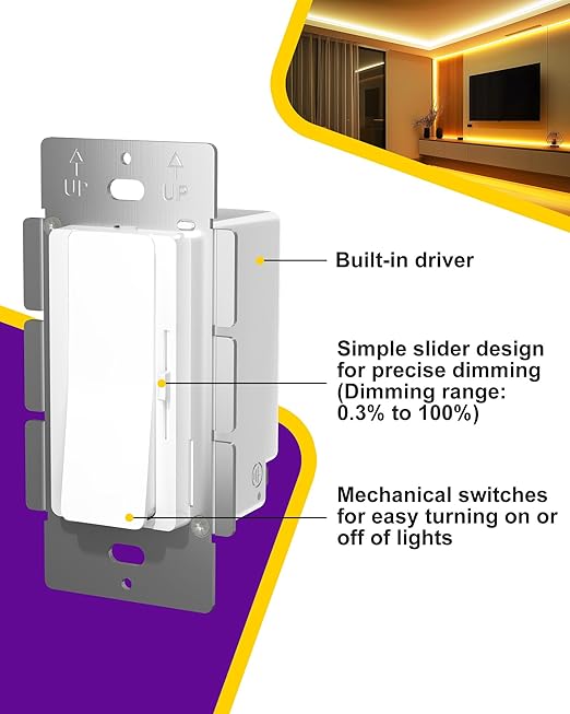 HitLights LED Driver and Dimmer Switch in One 60W, 120V AC to 12V DC, Compatible - Image 3