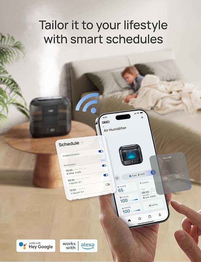 DREO Smart Humidifiers for Bedroom, Top Fill 4L Supersized Humidifier Large Room - Image 2