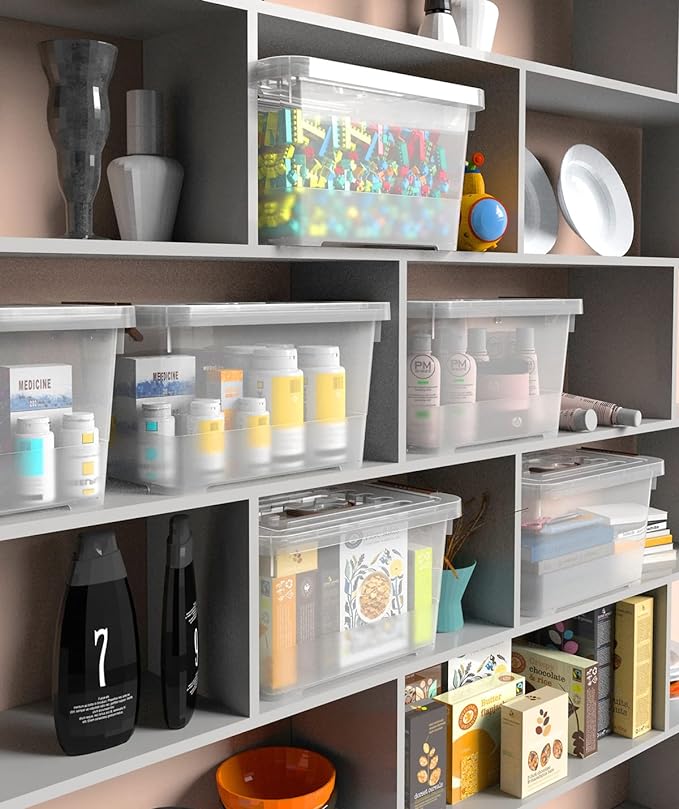 WYT 6-Pack Clear 7 Quart Storage Latch Box/Bins, Plastic Stackable Latching Box - Image 5