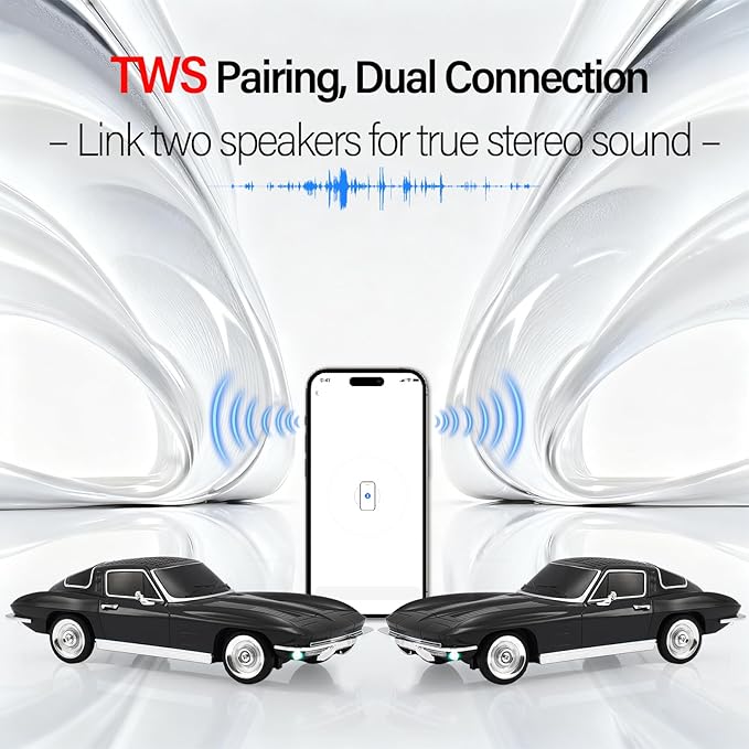 WSTER Retro American Style car Bluetooth Speaker, Portable Wireless Outdoor - Image 3