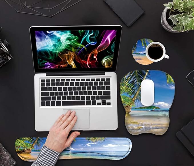 Ergonomic Mouse Pad Wrist Support and Keyboard Wrist Rest Set - Image 4