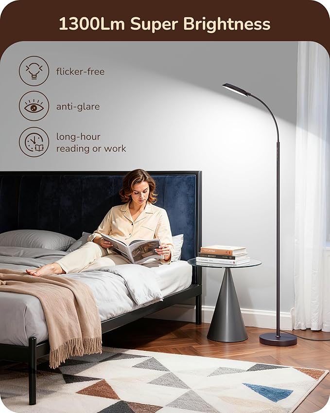 EDISHINE Modern LED Floor Lamp, 1300LM Bright Floor Lamps - Image 4