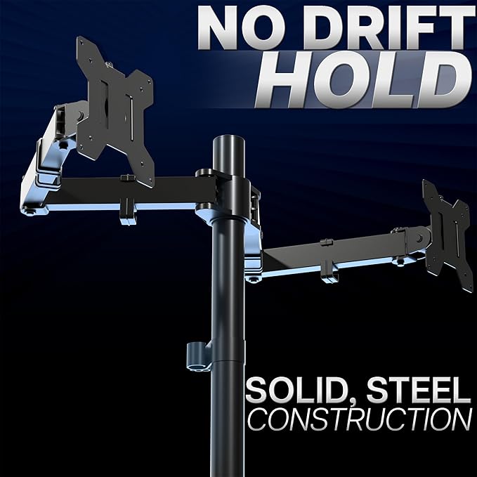 VIVO Dual Monitor Desk Mount, Heavy Duty Fully Adjustable Stand, Fits 2 LCD LED - Image 8