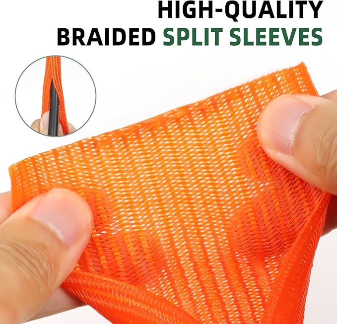 Split Wire Loom Tubing, Cable Protector Sleeve, Braided Cable Management - Image 3