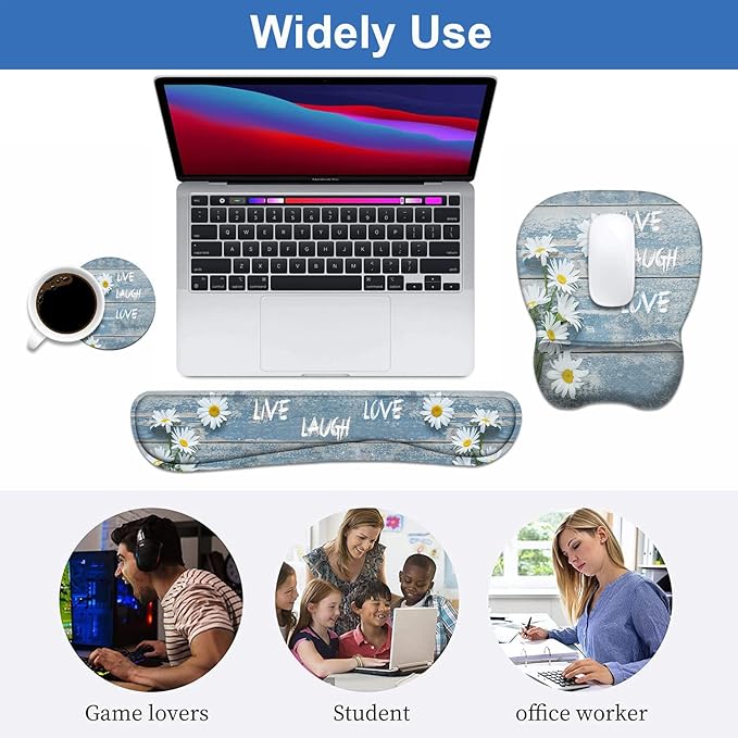 Mouse Pad Wrist Support and Keyboard Wrist Rest Set - Image 7