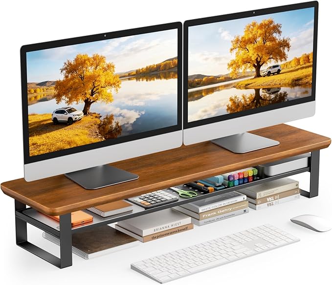 NestNeat Dual Monitor Stand, 35.4 Inch Monitor Stand Riser by NestNeatHome