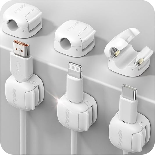 6Pack Cord Organizer, Chfeila Compact Dual Spring & Clasp Lock Cable Management by Chfeila