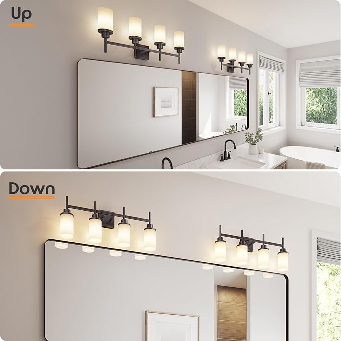 AONEON Bathroom Light Fixtures 4-Light Bathrom Vanity Lightings - Image 4