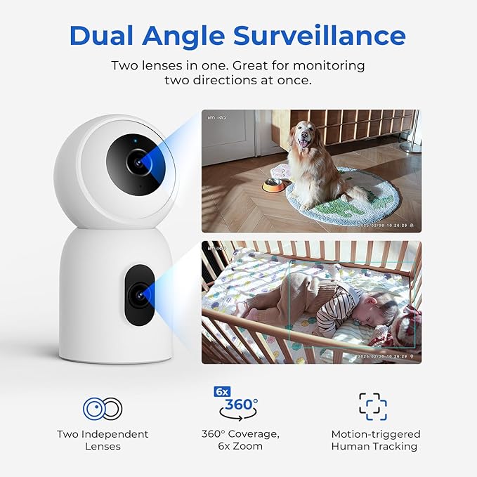 IMILAB C30 Dual Security Camera Indoor, 3K+3K Lens Pet/Baby Monitor Camera - Image 3