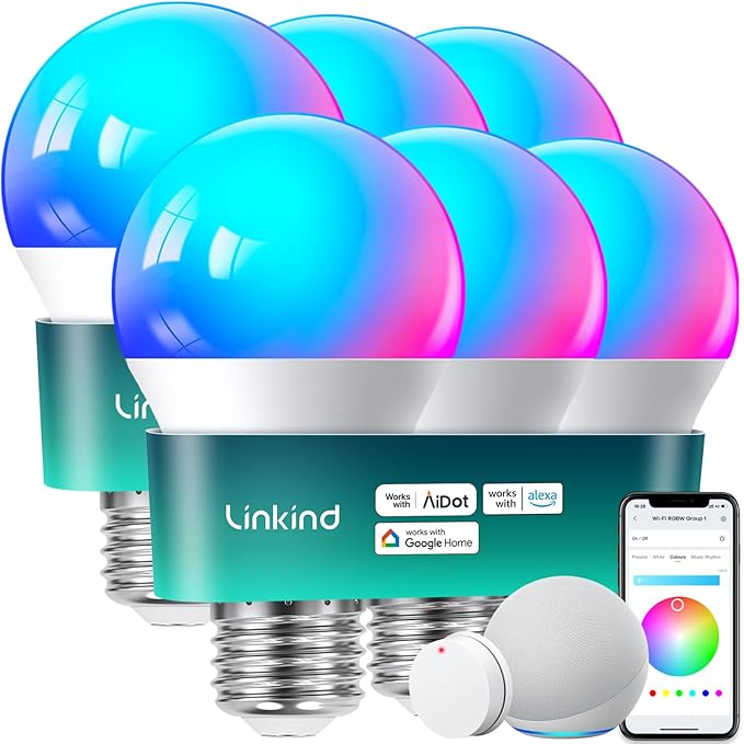 Linkind Smart Light Bulbs with Remote Control, Smart Bulb That Work with Alexa by Linkind