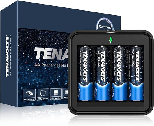 TENAVOLTS 1.5V Lithium Rechargeable AA Batteries, AA Battery by Tenavolts
