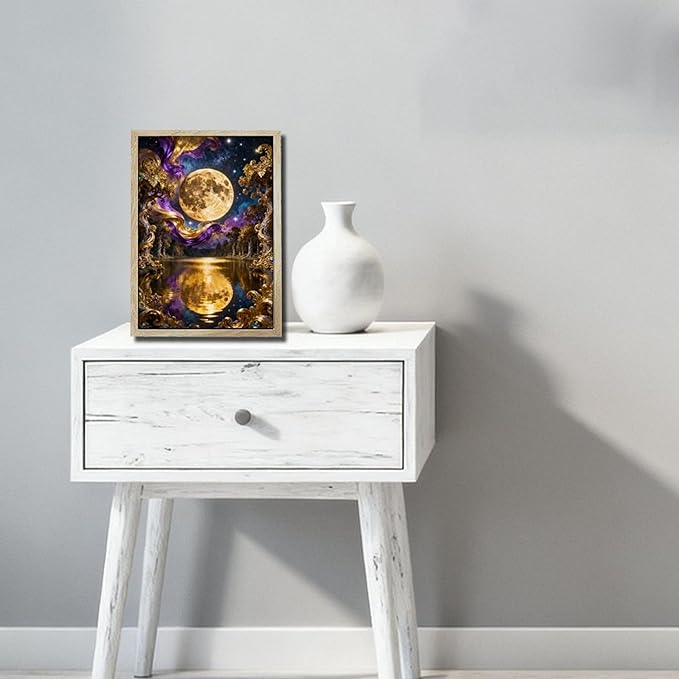 URVIP LED Glowing Photo Frame, 3D Starry-Sky Blue Moon Wall Art, 9x12 Inches - Image 5