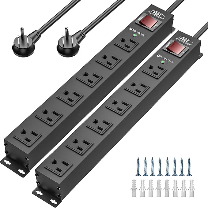 CRST 2Pack 6 Outlet Heavy Duty Power Strip by CRST