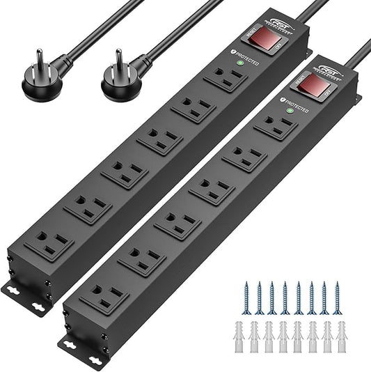 CRST 2Pack 6 Outlet Heavy Duty Power Strip by CRST
