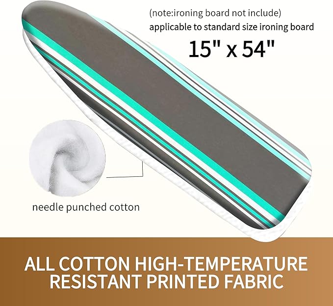 Bumkimue Ironing Board Cover and Pad, Standard Size 15x54 Inches, Heavy Duty - Image 4
