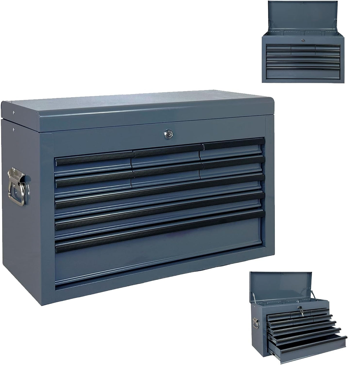 9 drawers metal tool box, 24" portable steel, main product view