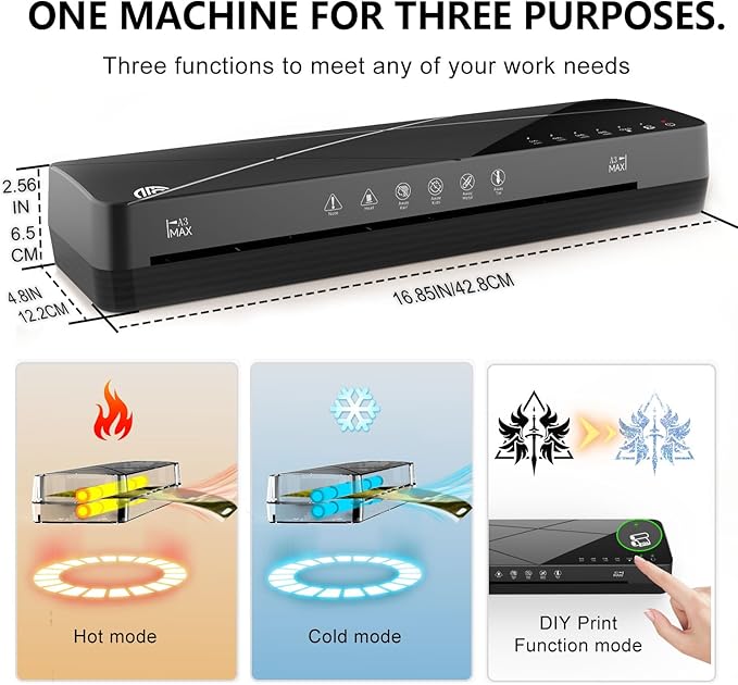 Crenova Laminator Machine 13 inch, Laminating Machine 60s Quick Warm Up Auto Off - Image 4