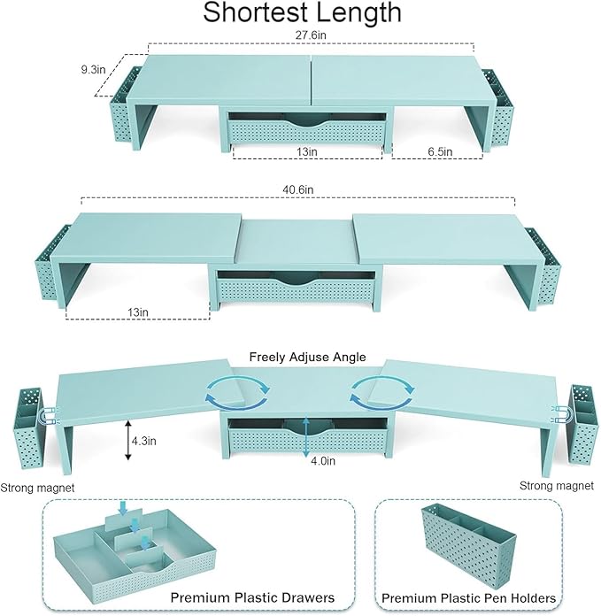 gianotter Dual Monitor Stand Riser, Desk Organizer - Image 4