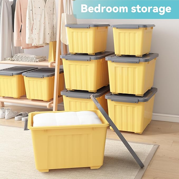 Nazhura Plastic Storage Bin, Stackable and Nestable Storage Boxes - Image 5