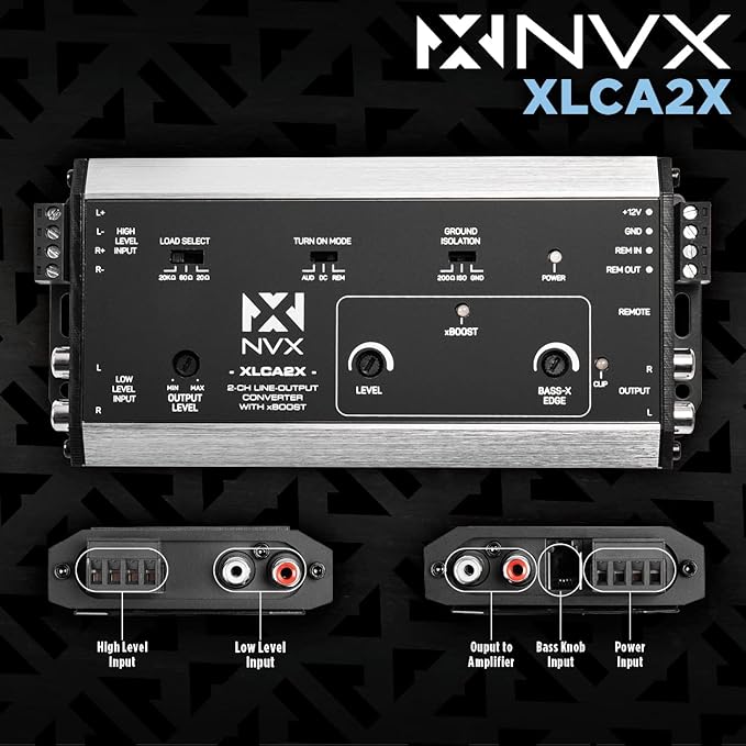 NVX XLCA2X X-Series PRO 2-Channel Line Out Converter Digital Bass Enhancer - Image 2