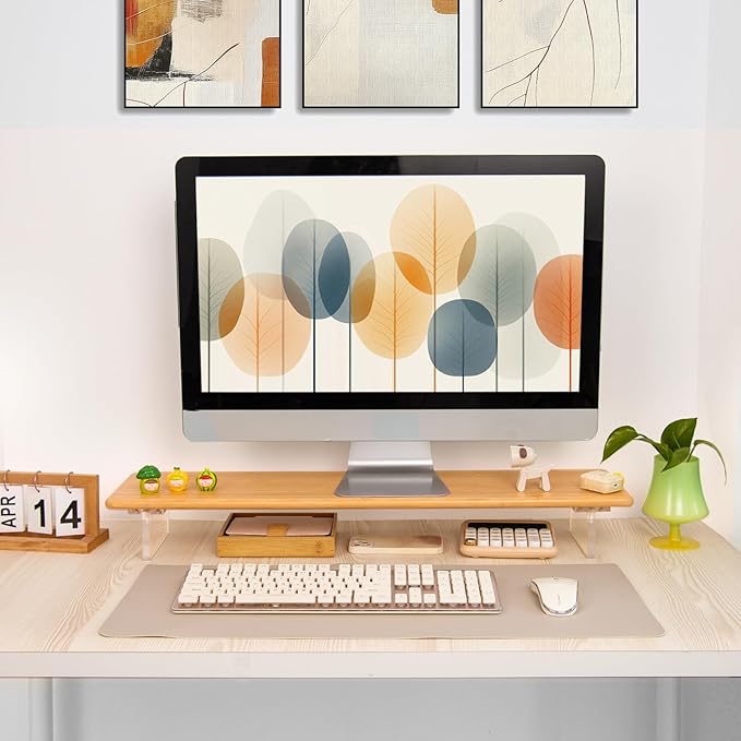 ROCDEER Bamboo Monitor Stand Riser - Image 9