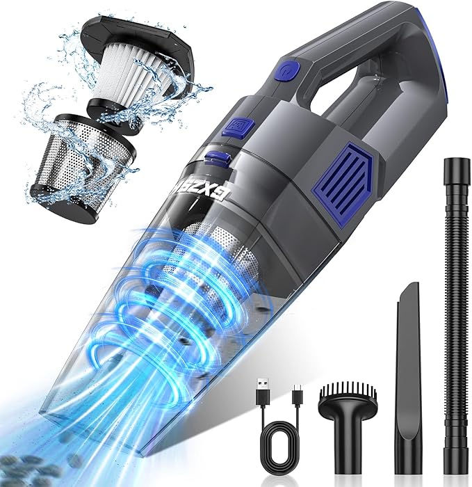 Gxzsk Handheld Vacuum Cordless, 15000PA Strong Suction Hand Held Car Vacuum by GXZSK
