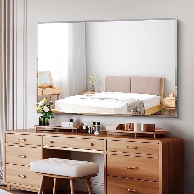 CILIBER Beveled Mirror, 55x36 Large Bathroom Mirrors - Image 3