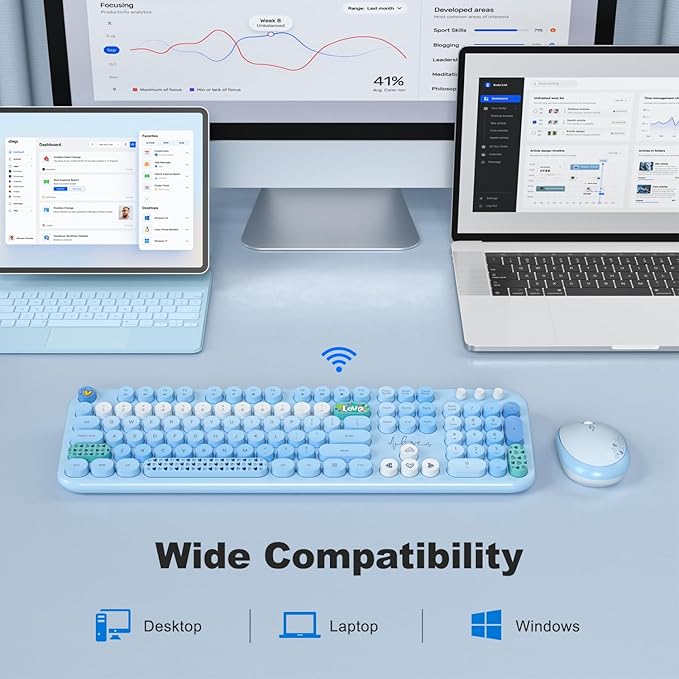 MOFII Wireless Keyboard and Mouse Combo, Full Size 2.4G Plug and Play - Image 3