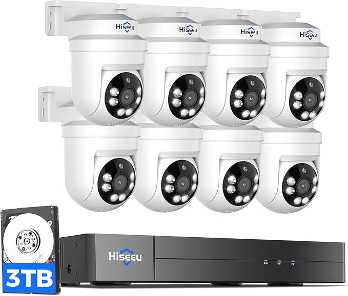 Hiseeu 3K PTZ Wired Security Camera System Outdoor by Hiseeu