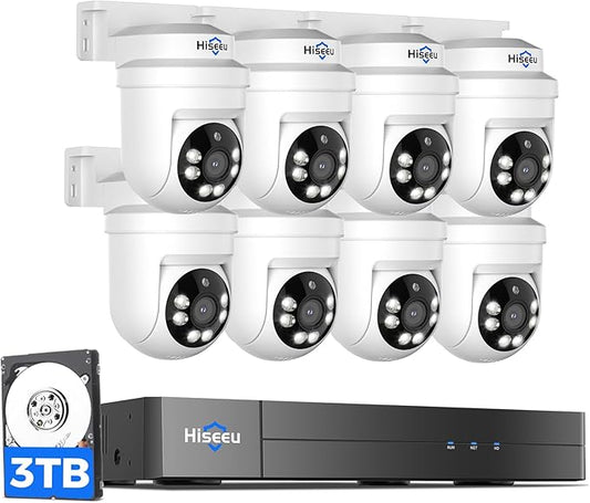 Hiseeu 3K PTZ Wired Security Camera System Outdoor by Hiseeu
