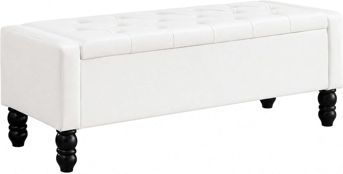 50 inch faux leather storage ottoman bench for, main product view