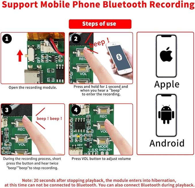 Sound Module, Support Bluetooth & MIC Recording Audio, 8MB Voice Chips - Image 4