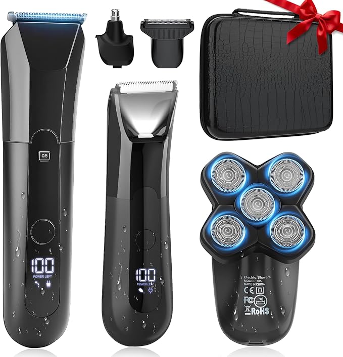 QREEYX Beard Trimmer for Men Groin & Body Hair Trimmer, Nose & Ear Clipper Head by ClippersTrimmersformen