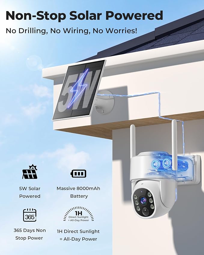 Security Cameras Wireless Outdoor 5G& 2.4G, No Subscription, 2 Cam-Kit - Image 4