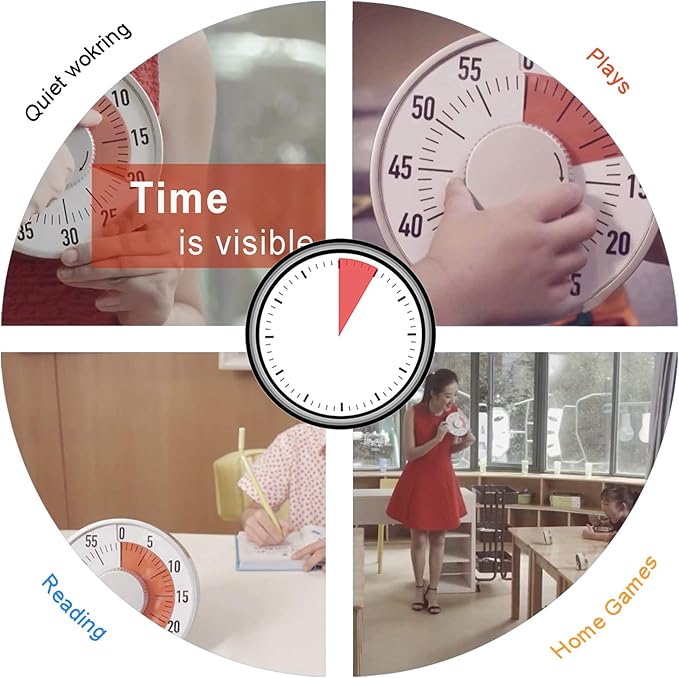 Lavigo Kitchen Timer, Countdown Visual Analog Timer, Quiet Counting, Low Loud - Image 5